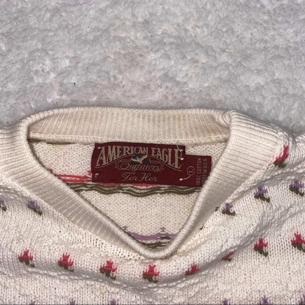 Vintage Flower Sweater American Eagle Outfitter L - Picture 3 of 6